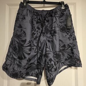 Men's Banana Republic Factory Lined Swim Trunk in Floral Blue, Medium, New w/tag